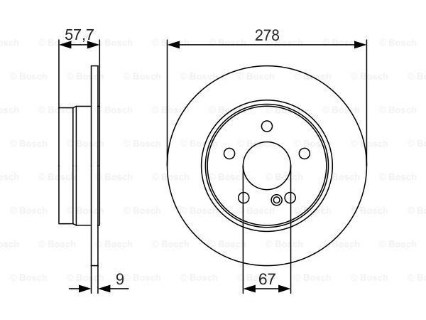 BOSCH 0986479S96 FREN DISKI ARKA MERCEDES C SERISI 09-