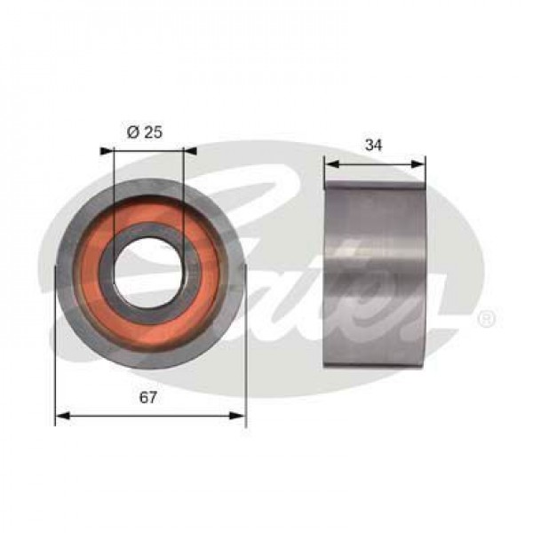 GATES T41178 TRIGER EKSANTRIK GERGI RULMANI DUCATO / MASTER / BOXER / JUMPER 2.5D 2.5 TDI 2.8 TDI 2.8 HDI 2.8 JTD 2.8D 2.8DTI S9W S8U