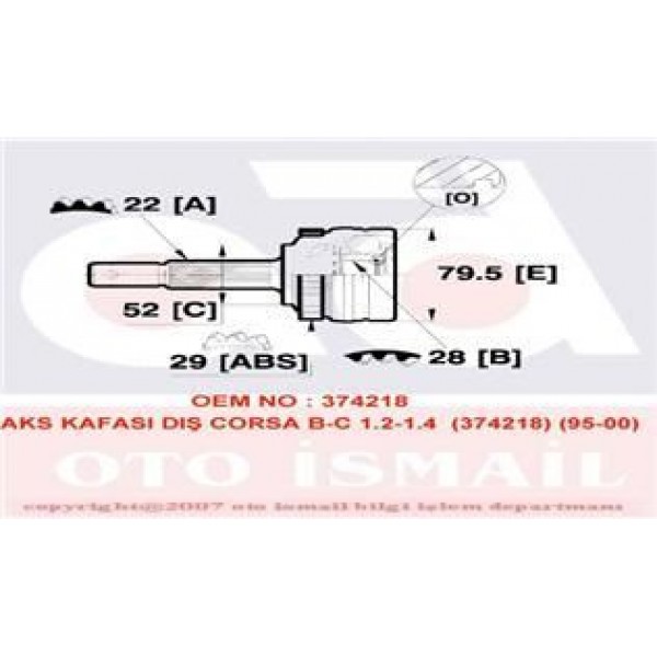 GKN GLANZER 302454 AKS KAFASI DIS CORSA B C COMBO 93-