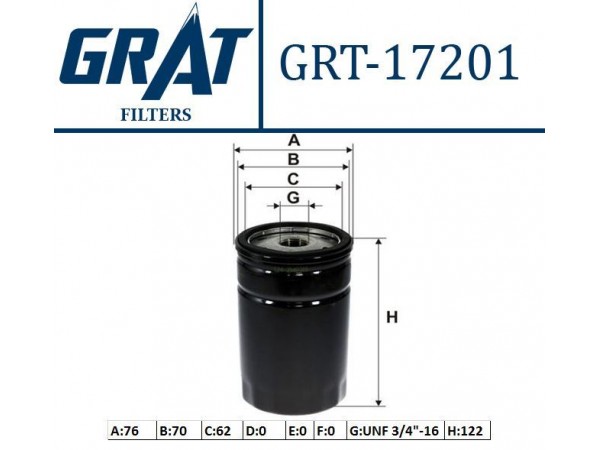 GRAT 17201 YAG FILTRESI FIESTA III IV V FOCUS 98-