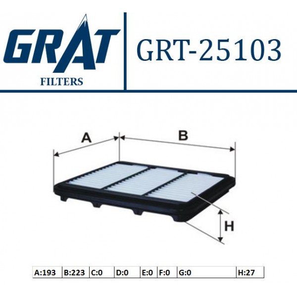 GRAT 25103 HAVA FILTRESI MATIZ 05-