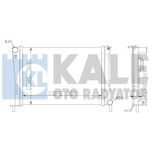 RADYATÖR FIESTA FUSION 1.4 1.6 BENZINLI 500x358x16 02-;06 AL-PL-BRZ