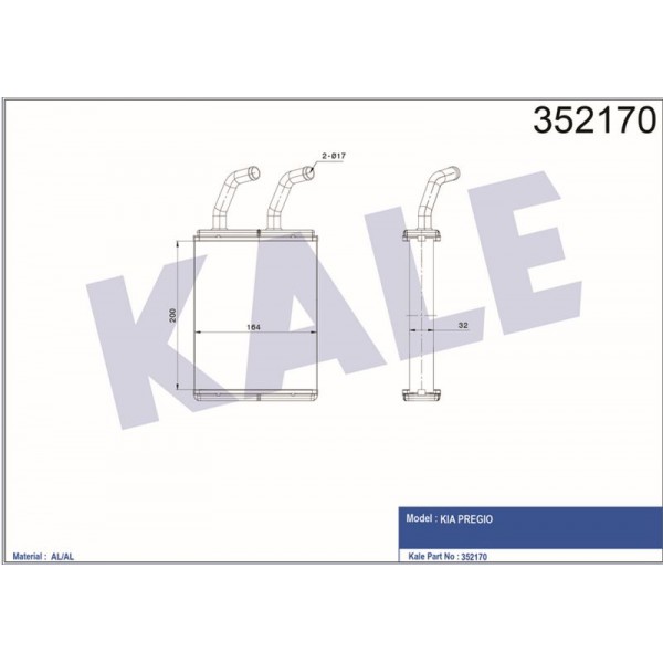 KALORIFER KIA PREGIO 2.5 TCI 97=-;04