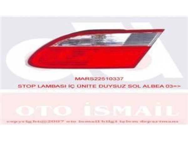 MARS 510337 STOP LAMBASI IÇ SOL ALBEA 03-