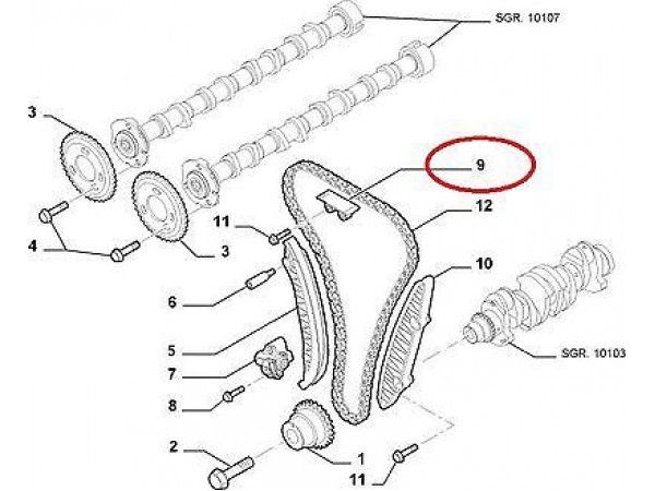 OPAR 9659680180 EKSANTRİK ZİNCİR KLAVUZ DUCATO-JUMPER-BOXER 2.2HDI