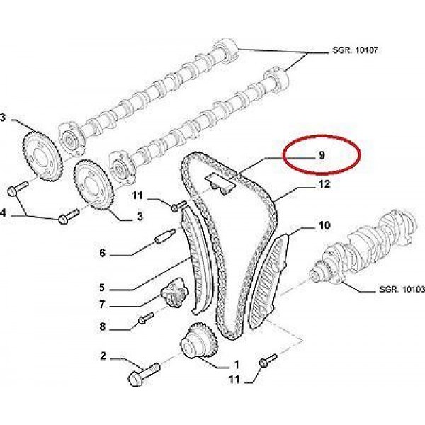 OPAR 9659680180 EKSANTRİK ZİNCİR KLAVUZ DUCATO-JUMPER-BOXER 2.2HDI