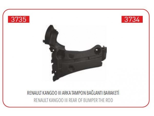 PLEKSAN 3735 TAMPON BAGLANTI BRAKETI ARKA SOL KANGOO III