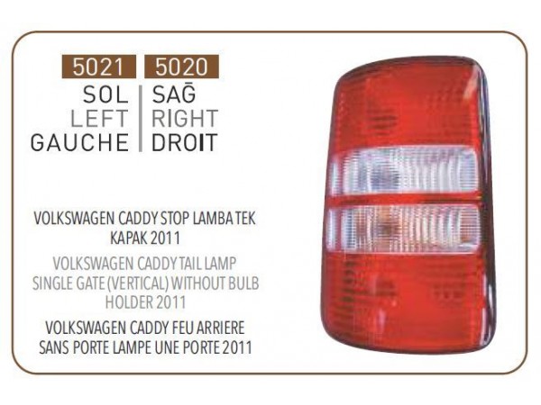 PLEKSAN 5021 STOP LAMBASI SOL CADDY 11-