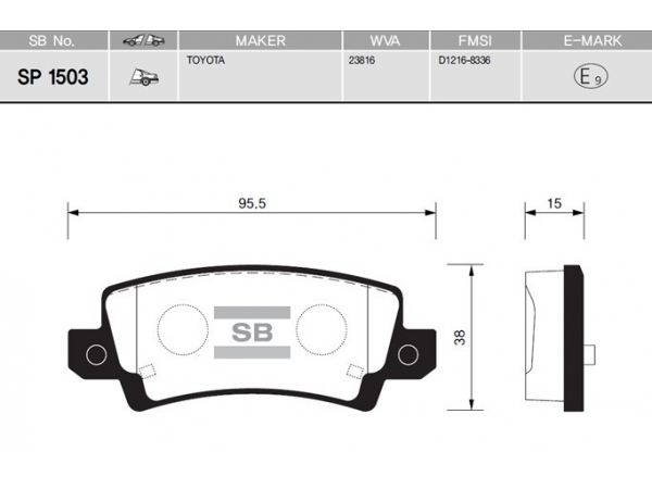 SANGSING SP1503 FREN BALATASI ARKA COROLLA 1.4 VVTI 1.6 VVTI 02-