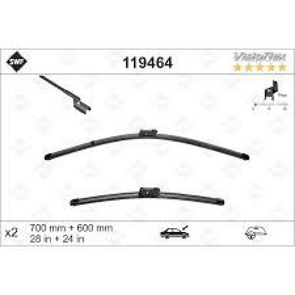 VALEO 119464 SWF VisioFlex Flat Blade (X2) (700+600 mm) OPEL ASTRA K