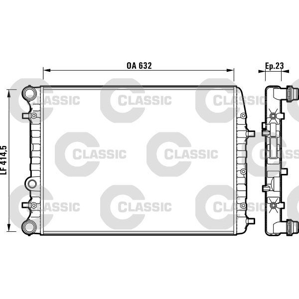 SU RADYATÖRÜ POLO IV 02-; 1.4 16V 1.6 16V 1.4 TDI 1.9 SDI 1.9 TDI FOX 05-; 1.2I 1.4 TDI  / CORDOBA 02-; IBIZA IV 01-; IBIZA V 08-;15 / FABIA I 99-; MT AC FABIA II 07-; 1.2 1.4 1.4 16V 1.9