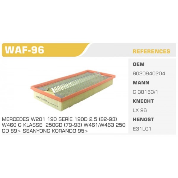 WINKEL WAF-96 HAVA FİLTRESİ MERCEDES C38163/1  FN4843