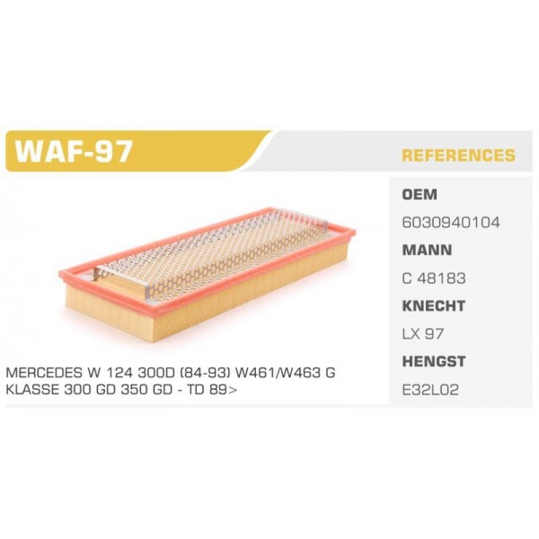 WINKEL WAF-97 HAVA FİLTRESİ MERCEDES W124 86-