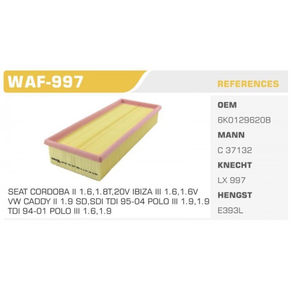 WINKEL WAF-997 HAVA FILTRESI POLO CLASSIC 00-