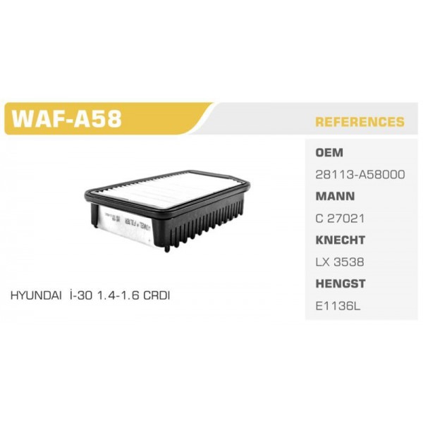 WINKEL WAF-A58 HAVA FILTRESI i30 12-