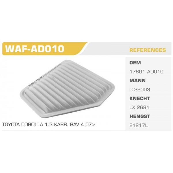 WINKEL WAF-AD010 HAVA FILTRESI RAV4 2.0 VVTI 06-