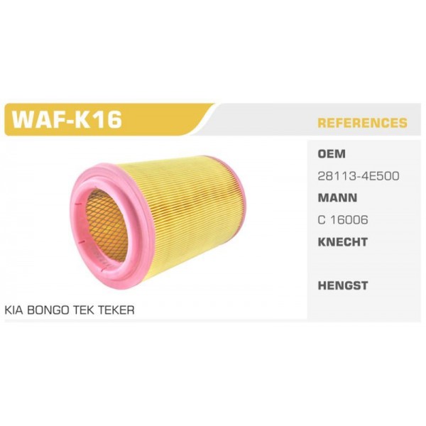 WINKEL WAF-K16 HAVA FILTRESI BONGO K2900 08-