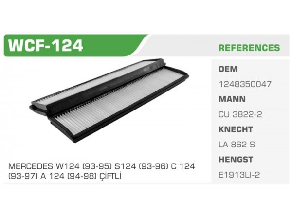 WINKEL WCF-124 POLEN FİLTRESİ MERCEDES W124 93-