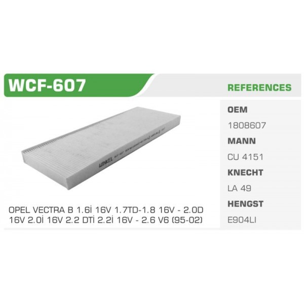 WINKEL WCF-607 POLEN FILTRESI VECTRA B 95-