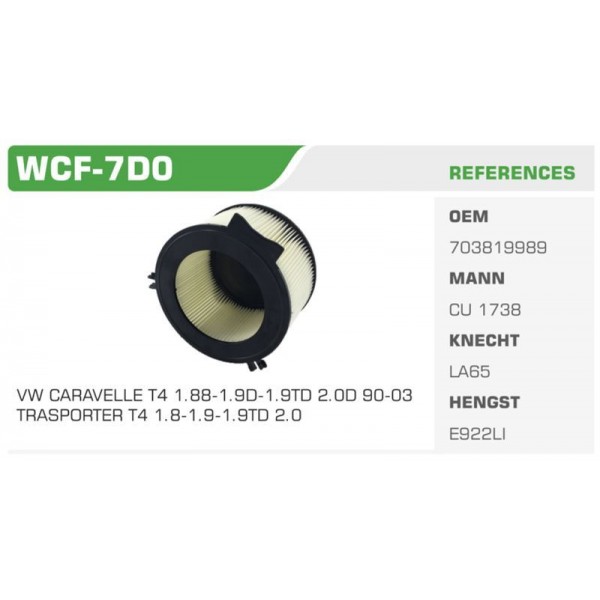 WINKEL WCF-7D0 POLEN FILTRESI TRANSPORTER T4 96-