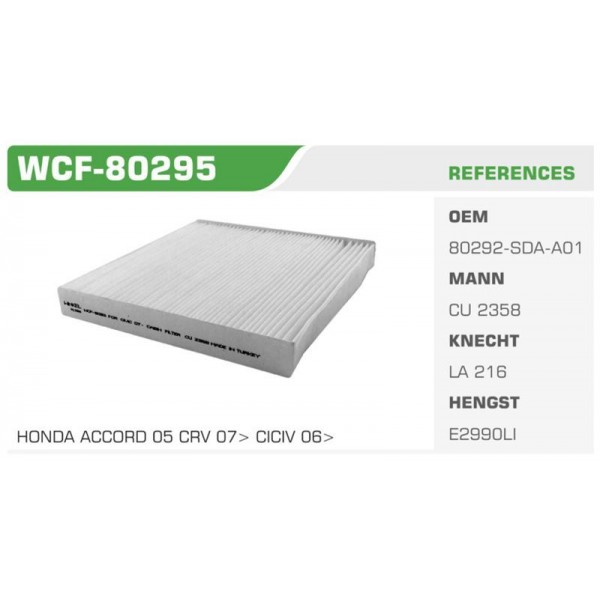 WINKEL WCF-80295 POLEN FILTRESI CIVIC CRV 07-