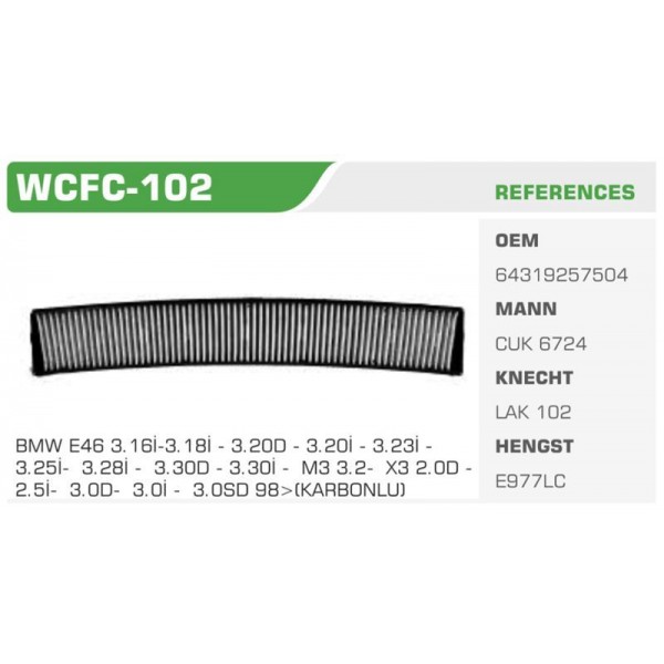 WINKEL WCFC-102 POLEN FILTRESI BMW 3 E46 00-