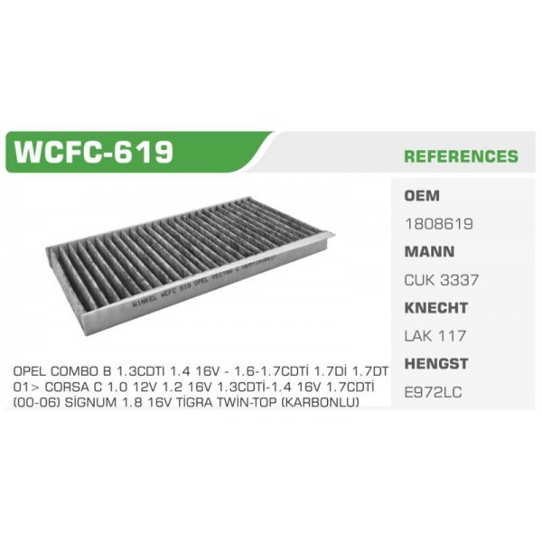 WINKEL WCFC-619 POLEN FİLTRESİ VECTRA C CORSA C 00-