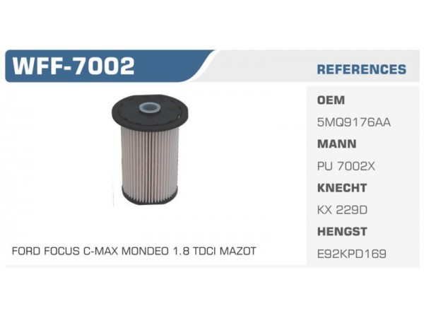 WINKEL WFF-7002 MAZOT FİLTRESİ FOCUS C-MAX MONDEO 1.8 Koli: 50 Ad.