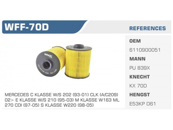 WINKEL WFF-70D YAKIT FİLTRESİ MERCEDES W210 W163 98-