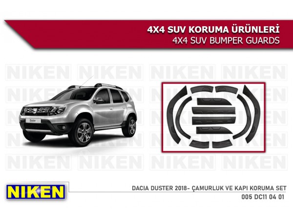  DACIA DUSTER 2018- ÇAMURLUK VE KAPI KORUMA SET