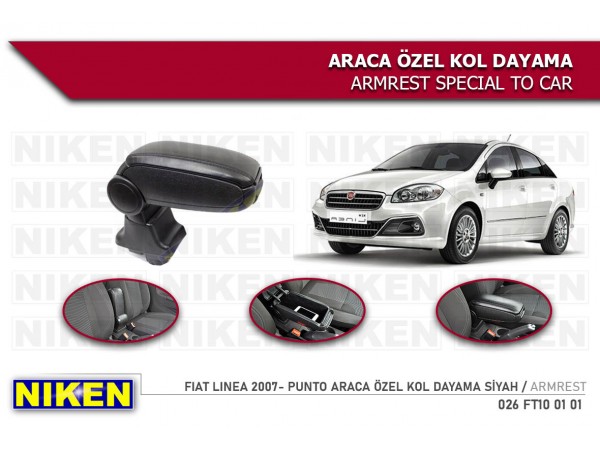  FIAT LINEA 2007- PUNTO - ARACA ÖZEL Kolçak - Kol Dayama SİYAH