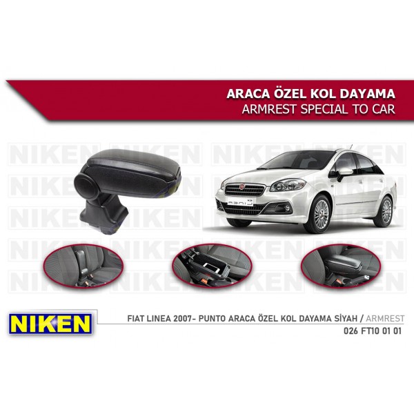  FIAT LINEA 2007- PUNTO - ARACA ÖZEL Kolçak - Kol Dayama SİYAH