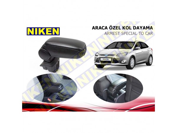  FORD FOCUS III 2012-2015 Kolçak - Kol Dayama ARACA ÖZEL  SİYAH