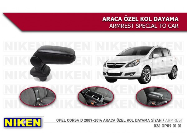  OPEL CORSA D 2007-2014 - ARACA ÖZEL KOL DAYAMA - KOLÇAK SİYAH