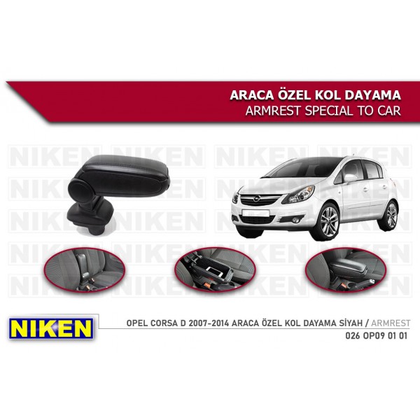  OPEL CORSA D 2007-2014 - ARACA ÖZEL KOL DAYAMA - KOLÇAK SİYAH