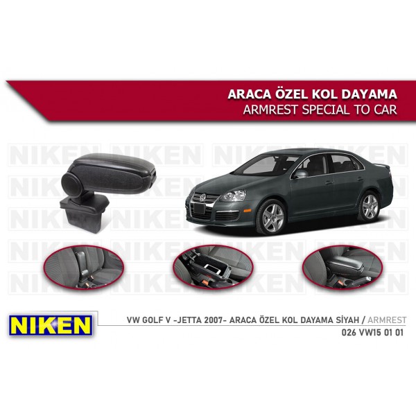  VW GOLF V -JETTA 2007- ARACA ÖZEL KOL DAYAMA -KOLÇAK SİYAH